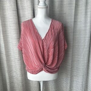 Chic Pleated Women's Blouse in Rose
